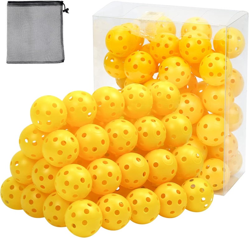 Bac-kitchen Plastic Golf Balls Practice Limited Flight Golf Training Ball Hollow Swing Practice Indoor Golf Balls with Mesh Drawstring Bag for Backyard Driving Range or Outdoor - Image 1